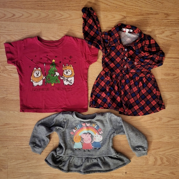3-Piece Toddler Set - Winter Theme - Ewoks, Peppa Pig, Nanette Kids - 3T - Picture 1 of 11